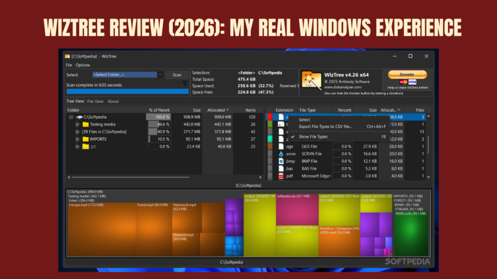 WizTree Review (2026) My Real Windows Experience, Speed Test, Features & Final Verdict