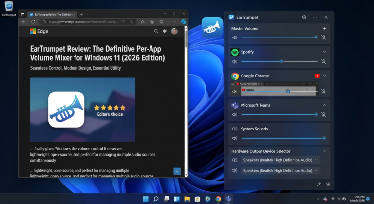 EarTrumpet for Windows 11 Review: Powerful Per-App Volume Control (2026) 1 EarTrumpet for Windows 11 Review Powerful Per-App Volume Control (2026)