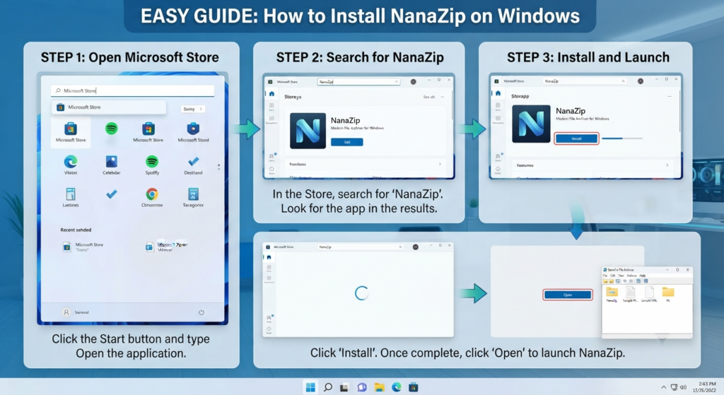 NanaZip Download for Windows 11 & 10: Easy Installation, Features, Review & 7-Zip Comparison 4 How to Install NanaZip on Windows 1110