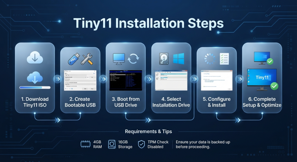 Tiny11 Download for Windows 11: Features, Differences, Installation & Safety Guide (2026) 3 Tiny11 Installation Steps