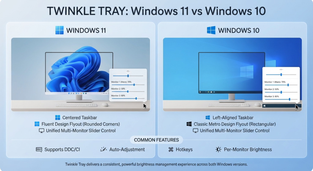 Twinkle Tray Guide for Windows 11 & 10: Download, Setup & Brightness Control 5 Twinkle Tray and Windows 11 vs Windows 10